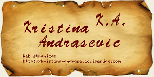 Kristina Andrašević vizit kartica